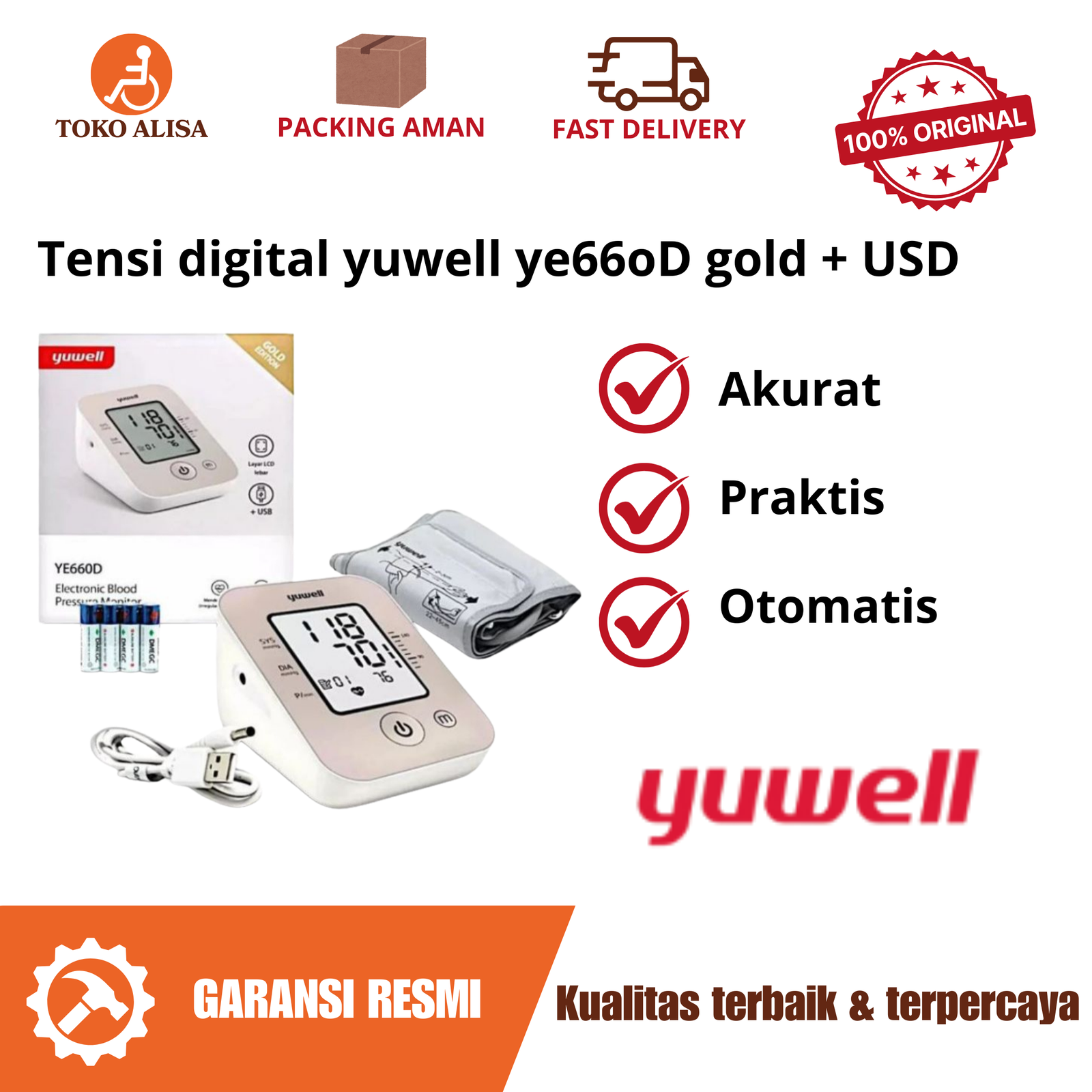 Tensi digital yuwell ye66oD gold + USD